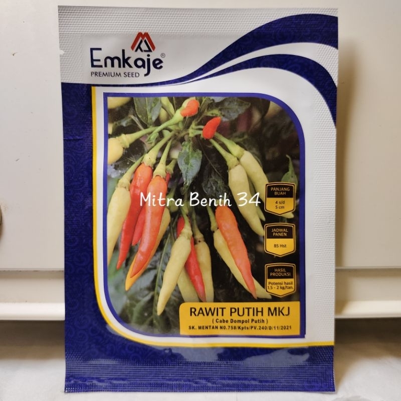 Benih Cabe Dompolan Berdompol Rawit Putih MKJ 10 Gram - Cap Emkaje