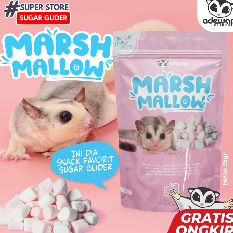 Hot Quality  Mini Marshmallow Snack Sugar Glider Murah  Makanan Sugar Glider Hewan  Cemilan Sugar Gl