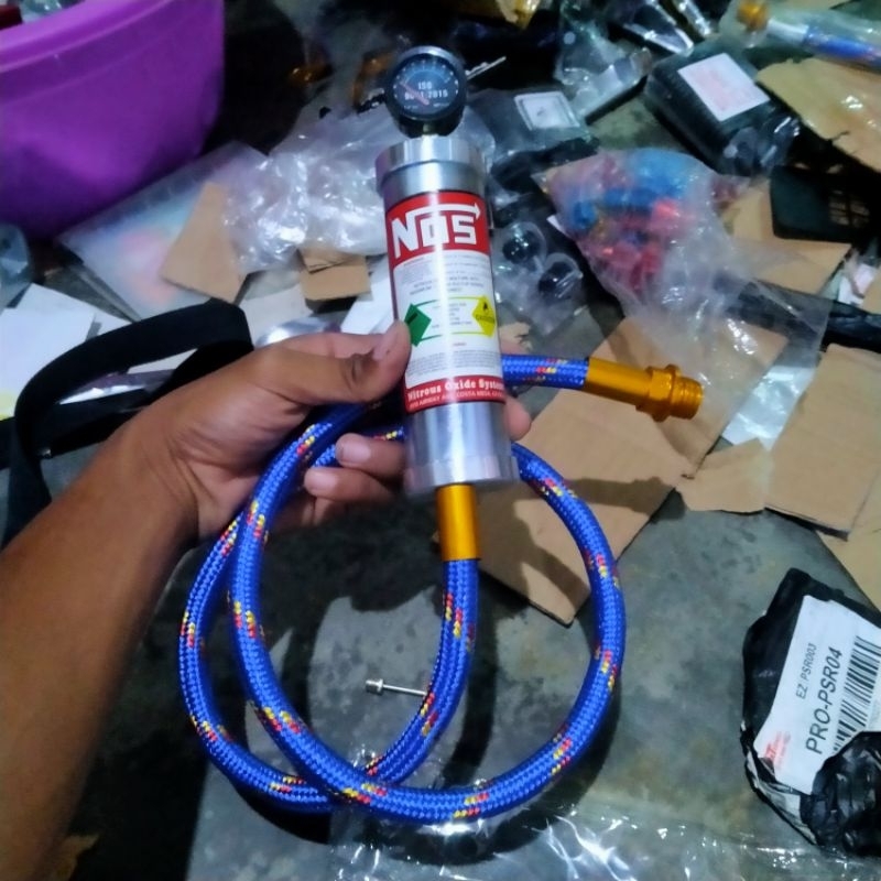 Tabung hawa motor variasi nos set indikator tekanan tabung hawa nitrogen variasi