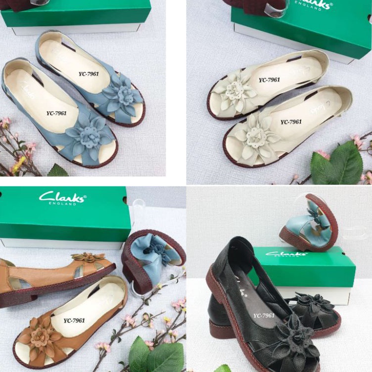 KODE X27H Sepatu clarks terbuka Amazon  Sepatu wanita clarks Rg 7961  Clarks flat