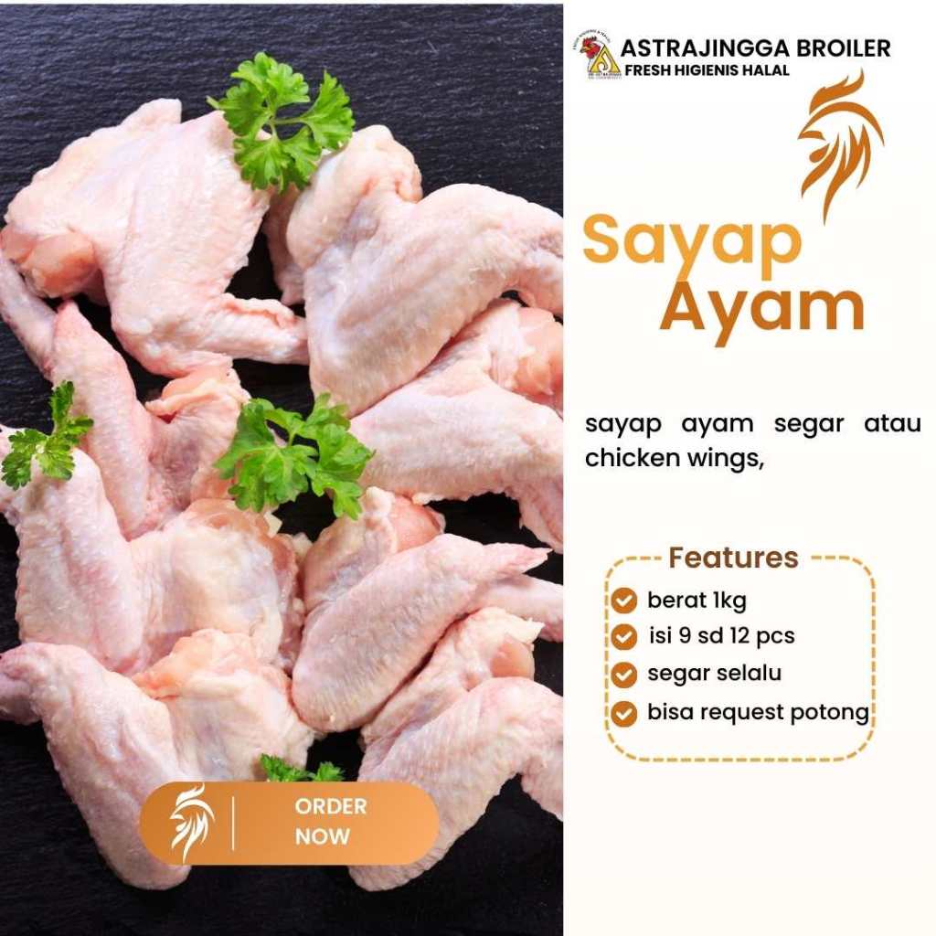 

JUN Sayap ayam isi 10 - 12 pcs 1kg astrajingga broiler