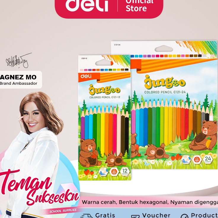 

9r Serba Murah Deli Colored Pencil Pensil Warna Lucu 12 24 Warna Pewarnaan Cerah EC121XX V95