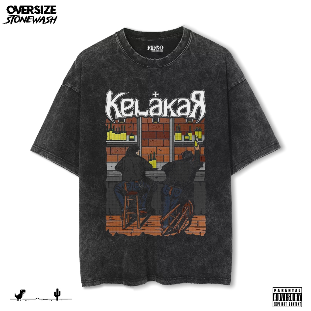Fiego "KELAKAR" | Premium Oversize T-Shirt | Stone Wash