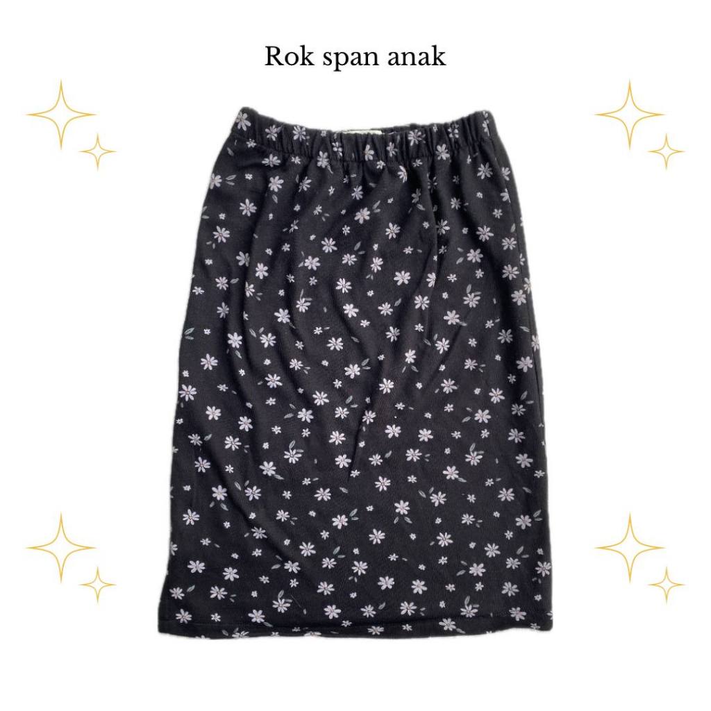 Rok panjang span anak bahan kaos rib premium