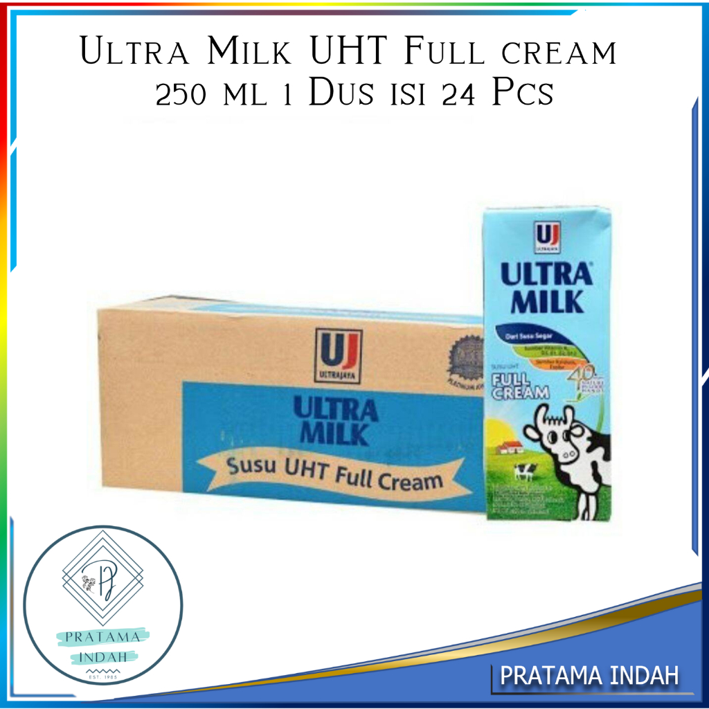 

SUSU ULTRA MILK PUTIH FULL CREAM 250 ML 1 DUS ISI 24 PCS - SUSU UHT FULL CREAM ULTRA 250ML(GROSIR & ECERAN)