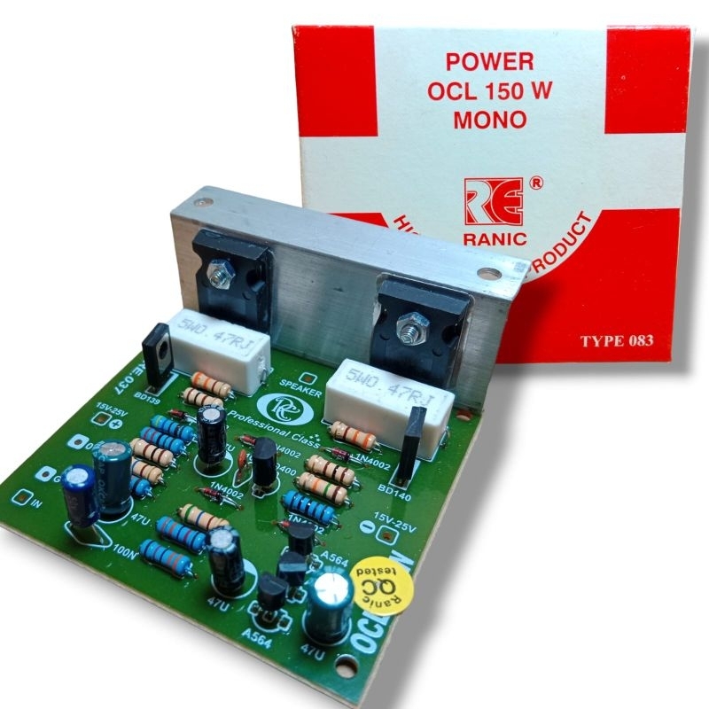 KIT POWER OCL 150 W MONO RANIC TYPE 083 KIT AUDIO AMPLIFIER MONO 150 WATT RANIC