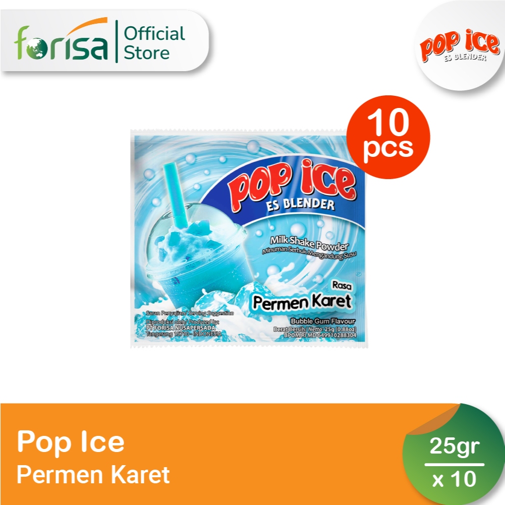 

Pop Ice Milk Shake Powder Permen Karet 25 gr 10 Pcs
