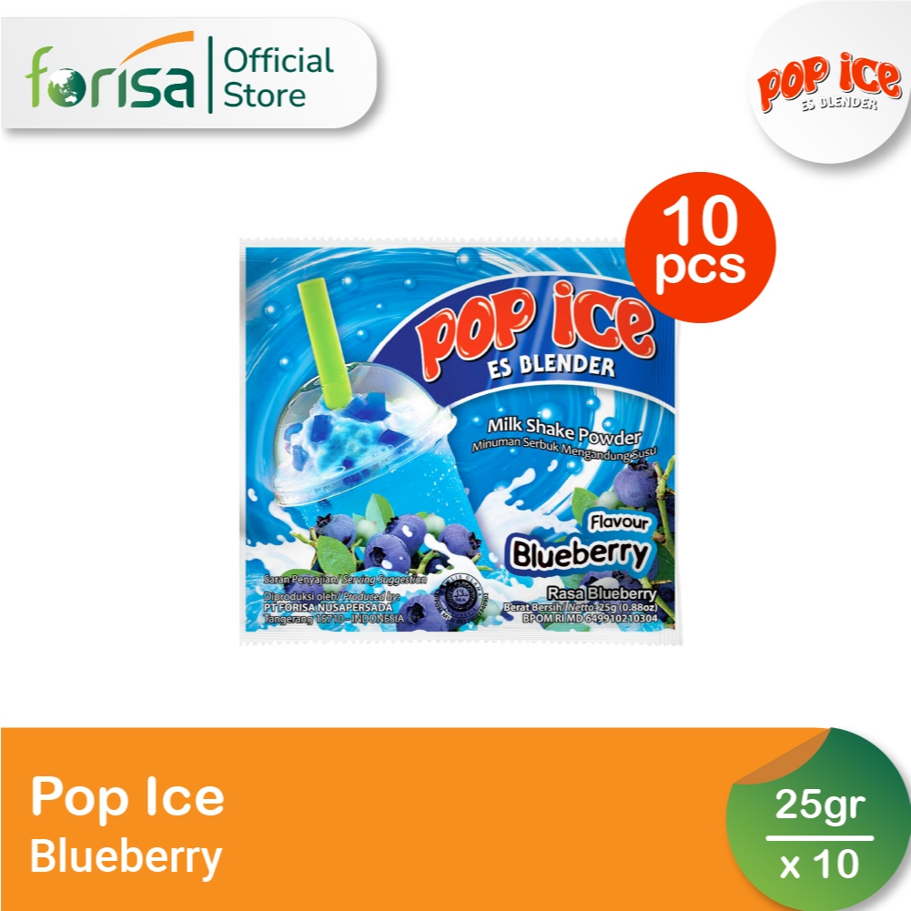 

Pop Ice Milk Shake Powder Blueberry 25 gr 10 Pcs