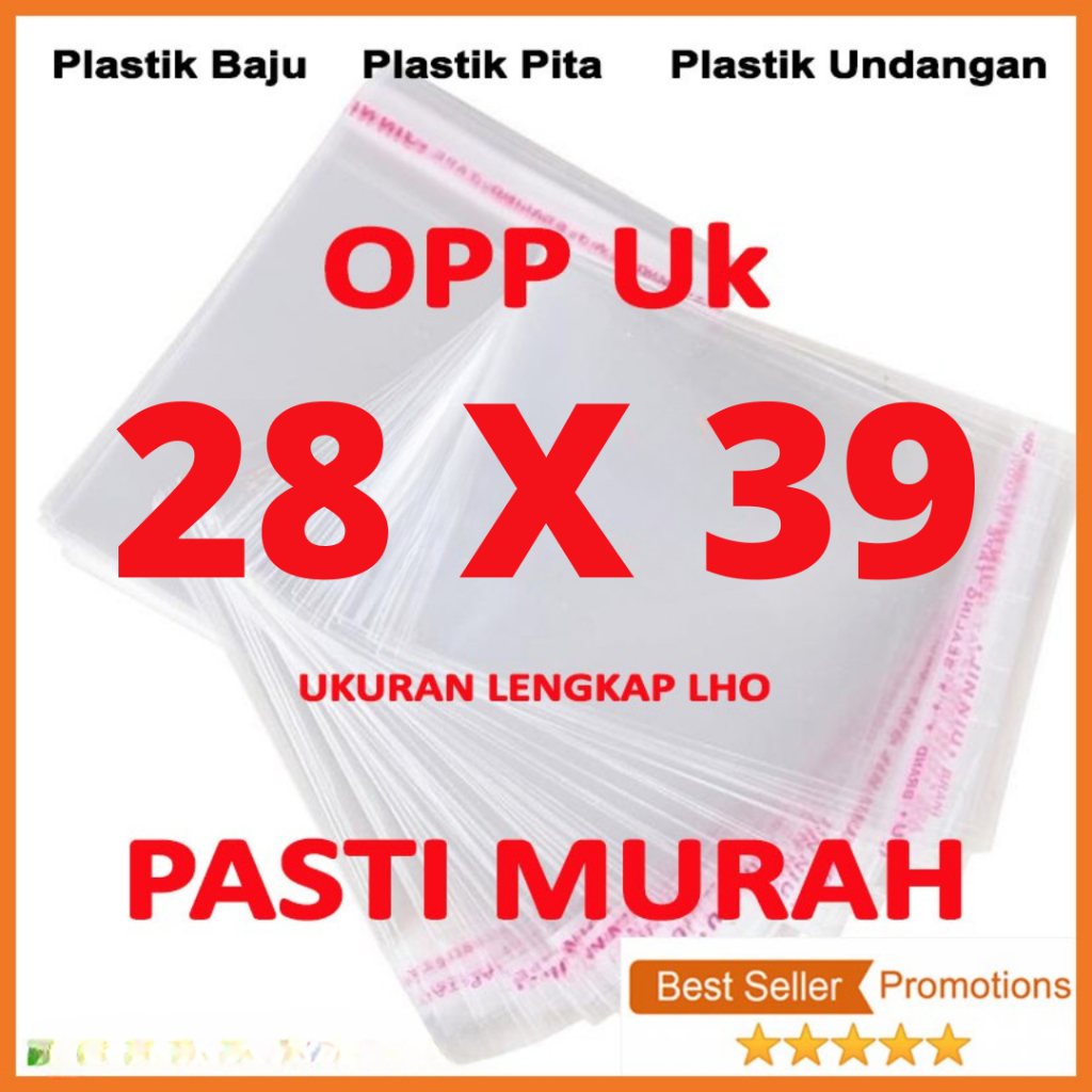 

OPP LEM PLASTIK KACA 28 X 39 (Isi 100 Lembar) Jaket Baju Kaos Celana Jilbab Jeans