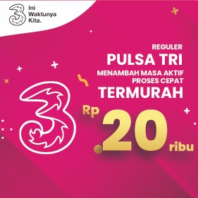 Pulsa Tri 20k 20000 Reguler