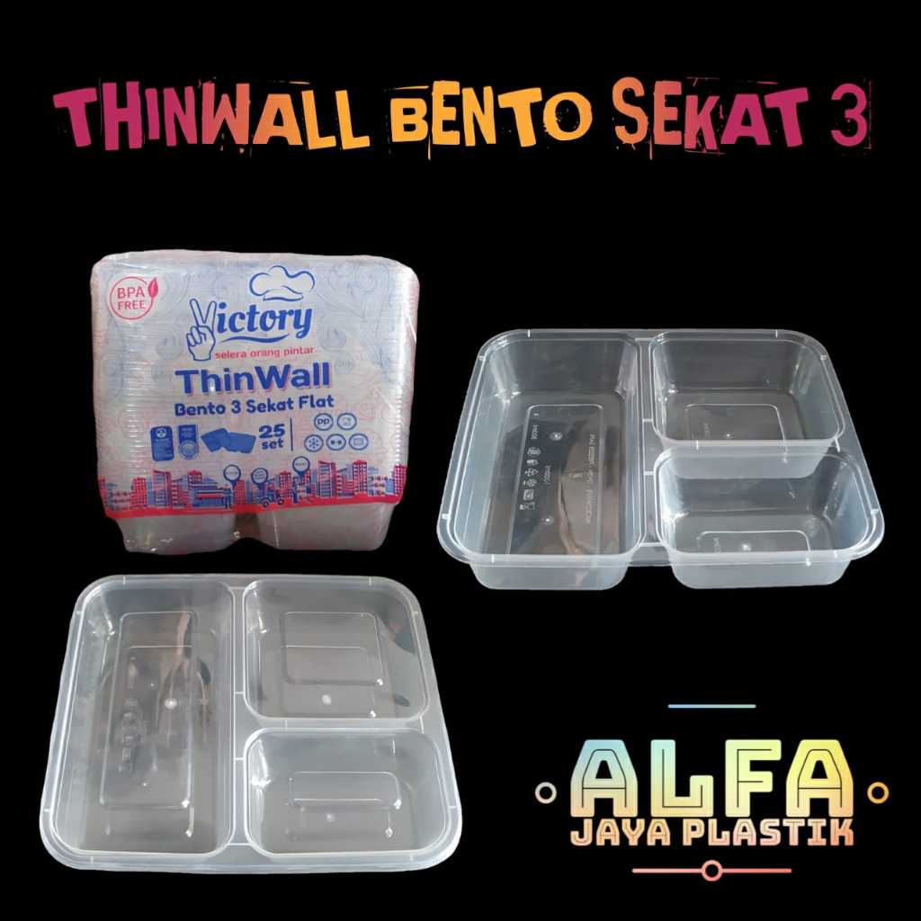 Thinwall bento sekat 3 VICTORY