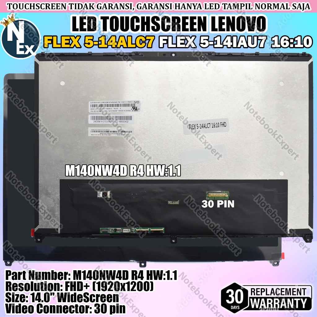 LED TOUCHSCREEN LENOVO FLEX 5-14ALC7 FLEX 5-14IAU7 16:10 FHD+