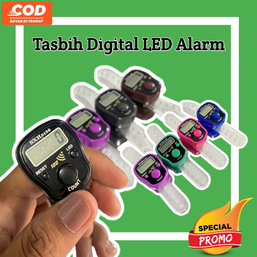 TASBIH DIGITAL LED ALARM  / TASBIH DIGITAL LED DAN JAM / DIGITAL TASBIH  / TASBIH JARI TERBARU / TAS