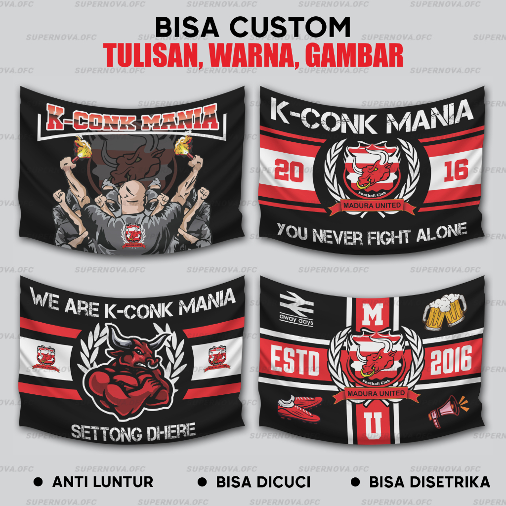 BENDERA JUMBO MADURA UNITED SUPORTER TRETAN KCONK MANIA