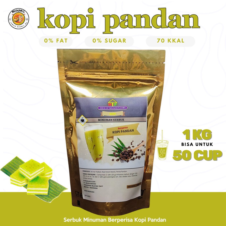 

MINMIL - BUBUK MINUMAN/ MINUMAN SERBUK/ POWDER DRINK 1KG - KOPI PANDAN PREMIUM ORIGINAL TANPA PEMANIS BUATAN