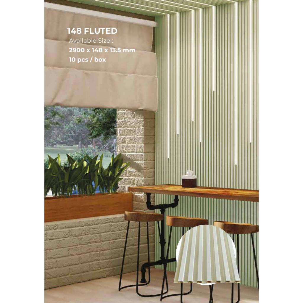 wpc wallpanel dinding roshan kisi kisi warna solid ukuran 2,9 m