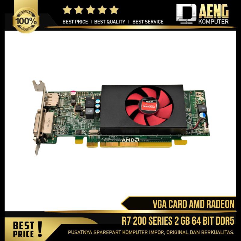 Vga Card Mini PC AMD Radeon R7 200 Series 2 GB 64 Bit DDR5 Murah