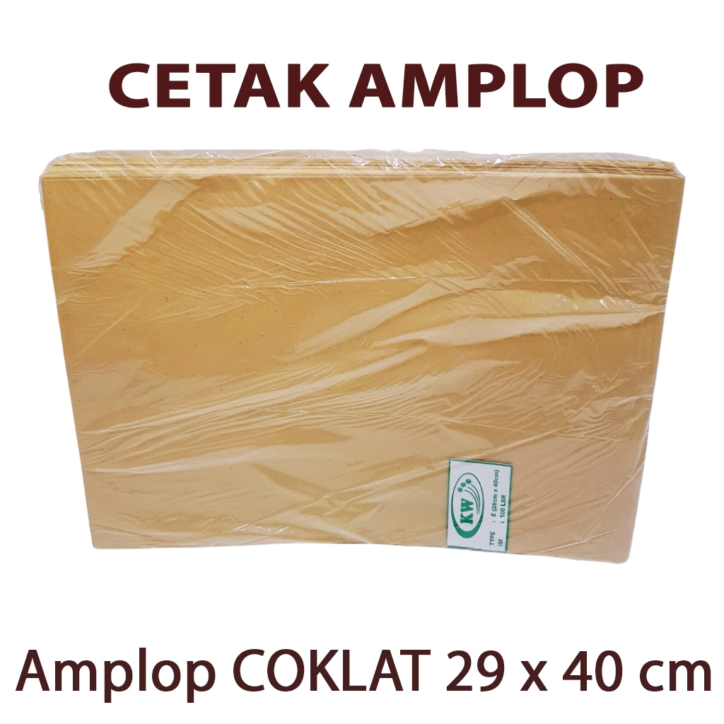 

Cetak Amplop Coklat 29 x 40 cm Full Warna Hitam Putih Non Seal 100 pcs