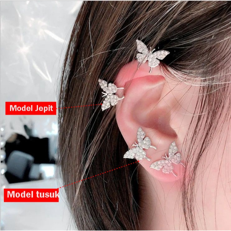 Anting Kupu Anting Klip Tanpa Tindik 1pc AT90