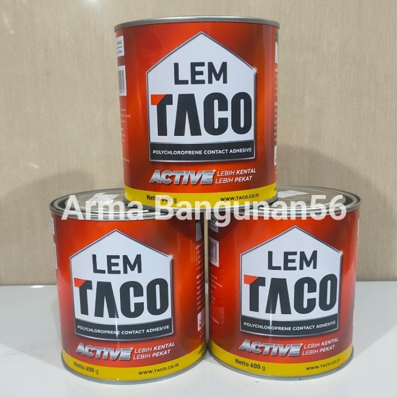 Lem Taco ACTIVE 600 Gram / Lem Kuning Perabot / Lem Taco Merah / Lem Busa / Lem Karpet / Lem Hpl