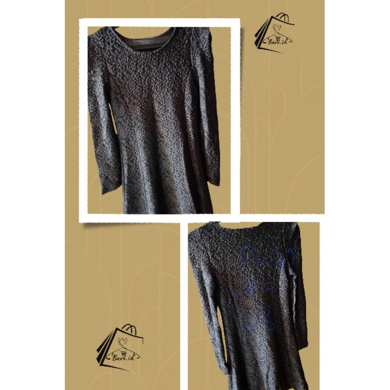 dress brokat hitam