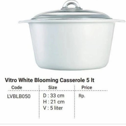 Luminarc Panci Kaca Vitro Blooming 5L Terbaru