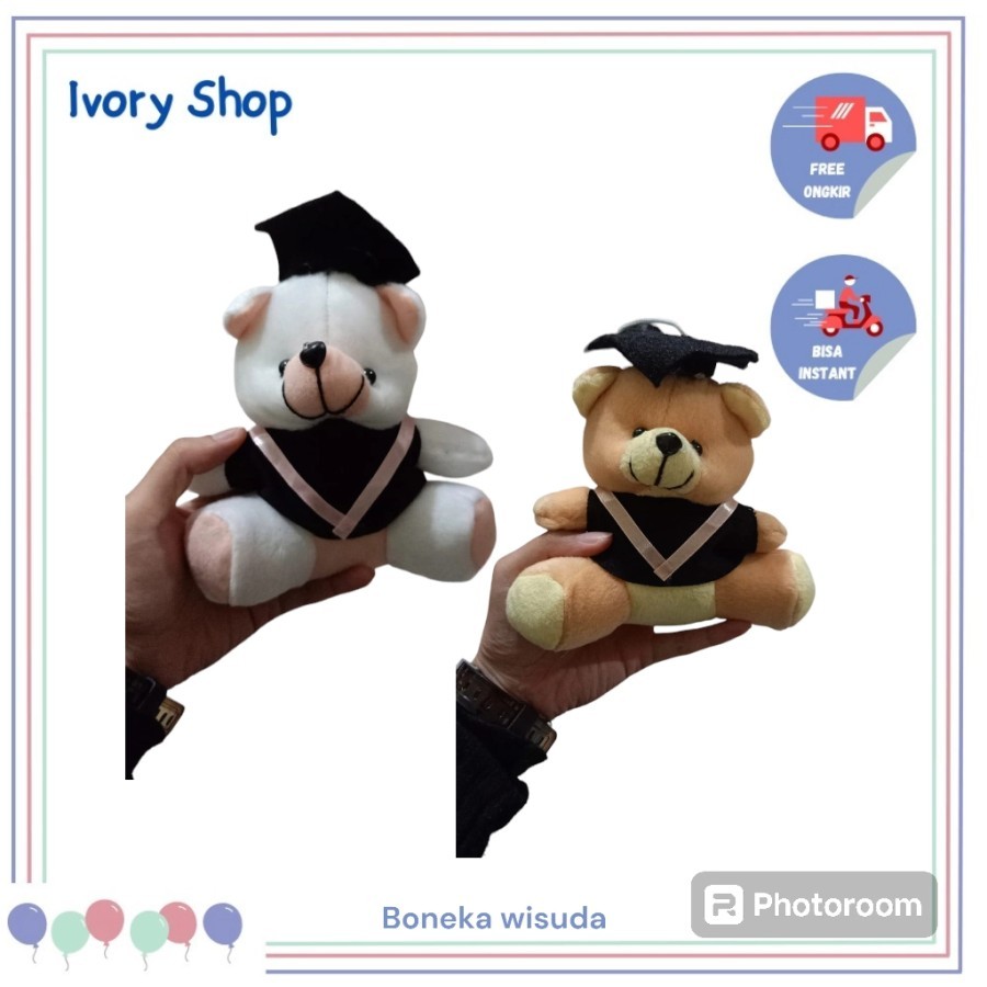 Boneka Wisuda Beruang 16 cm Teddy Bear Graduation Doll Buket