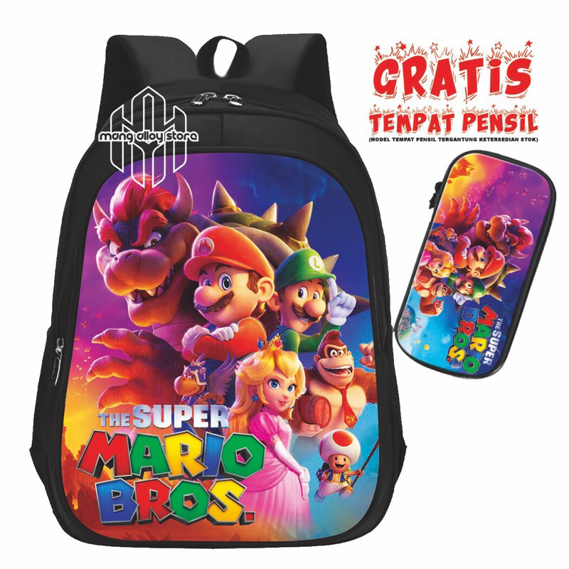 (COD) TAS MARIO BROS Tas anak laki laki TK Tas Ransel Anak Sekolah PAUD TK SD Tas Anak Ransel Anak K