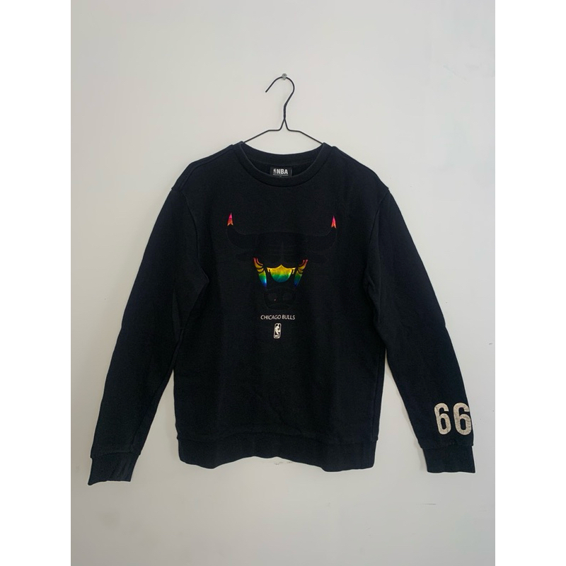 CREWNECK SWEATER ATASAN UNISEX NBA CHICAGO BULLS RAINBOW SPIDER HITAM