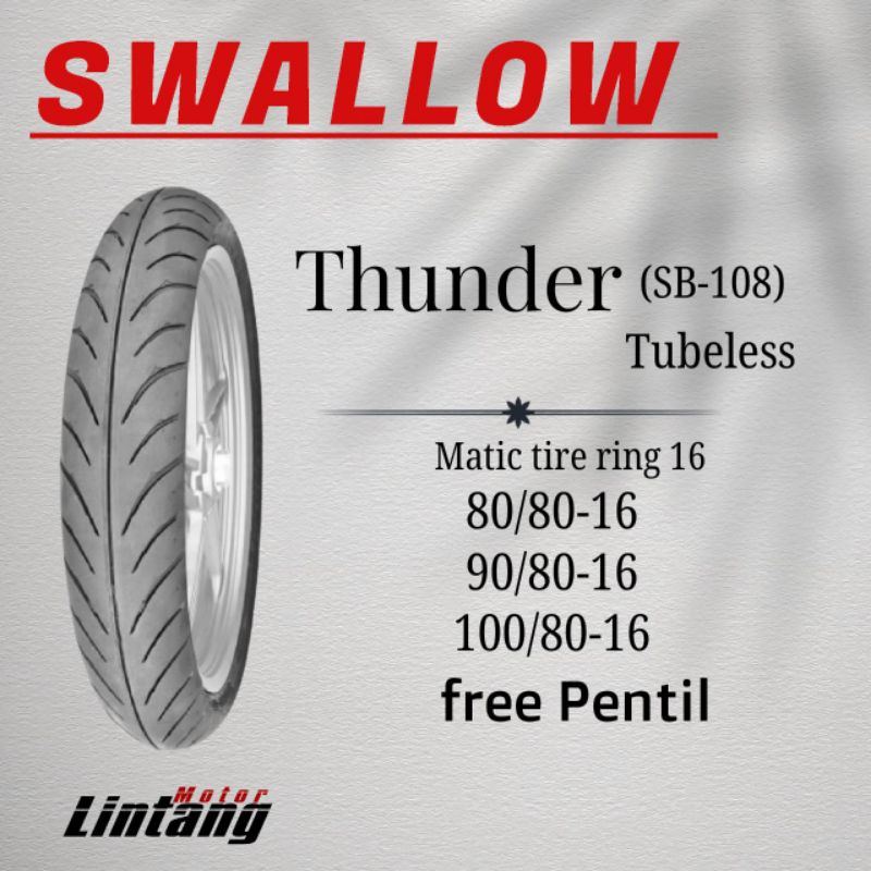 Ban motor swallow Ring 16 Tubeless Thunder ring 16 80/80-16 90/80-16 100/80 -16