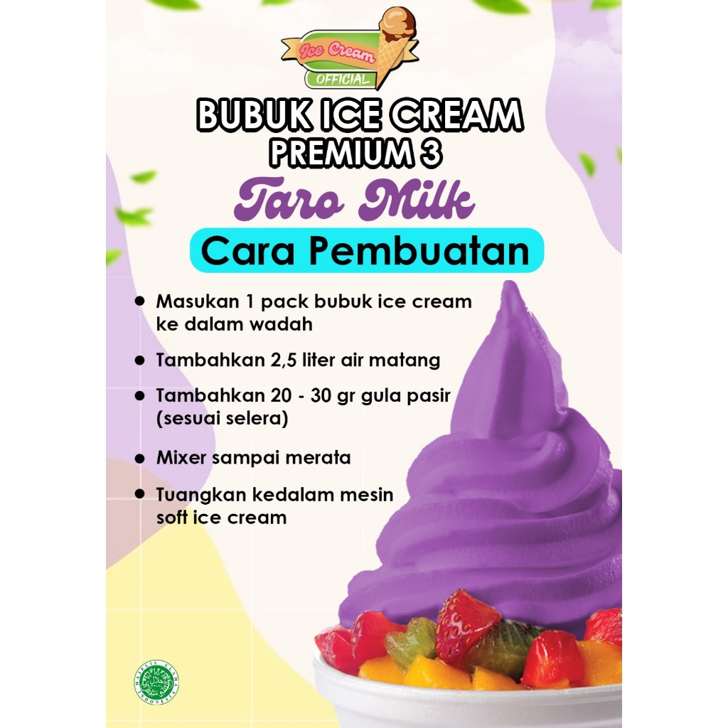 

Bubuk ICECREAM 1000 gram PREMIUM NEW88 / TARO MILK Es krim