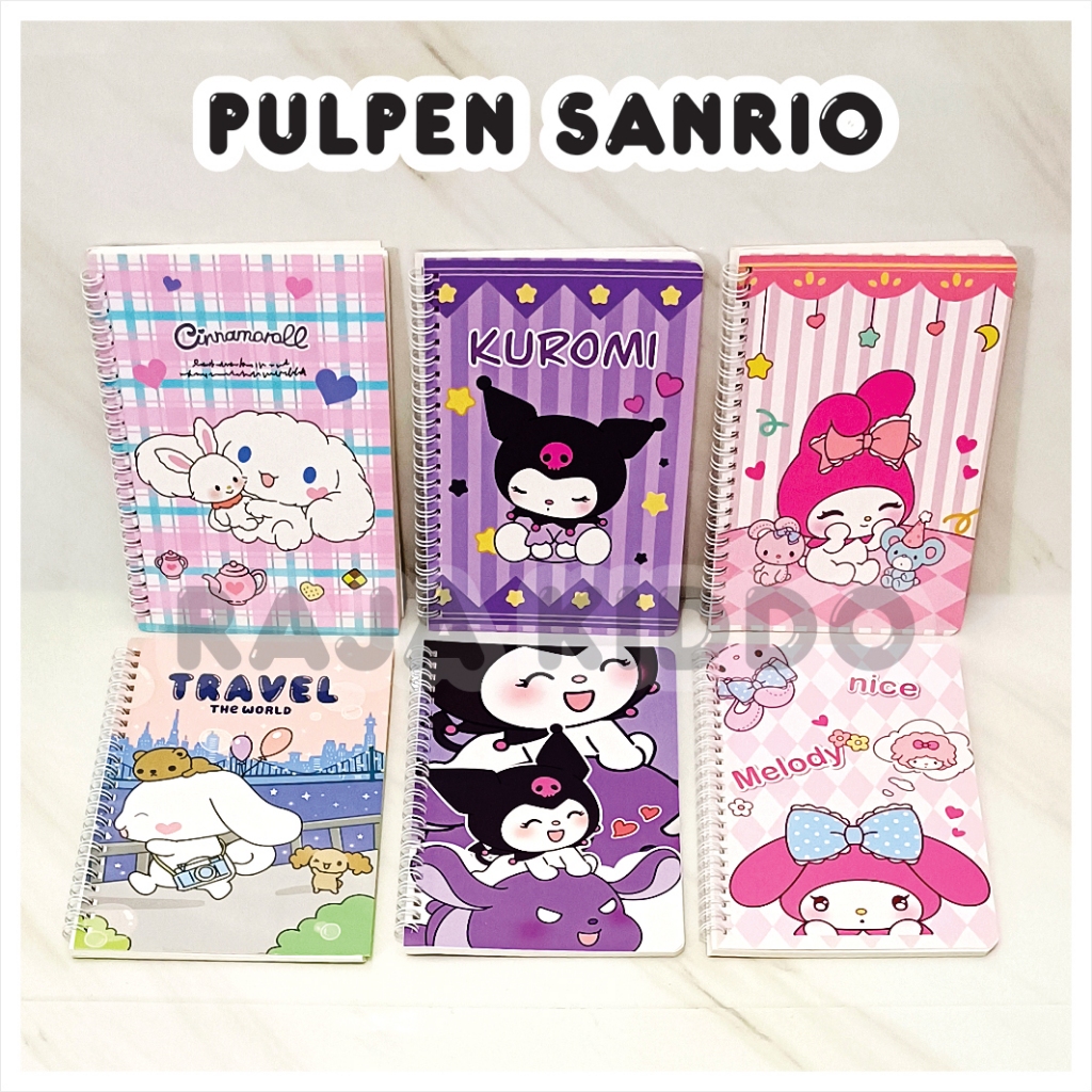 

Buku Tulis A5 Sanrio isi 60 Lembar | Ring Spiral Notebook Memo Catatan Note Book Anak Sekolah