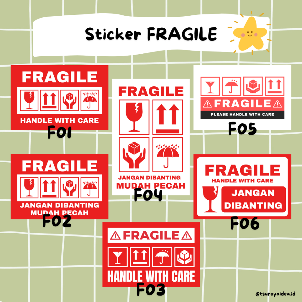 

Sticker Fragile Murah | Label Awas Pecah Belah | Sticker Jangan Dibanting