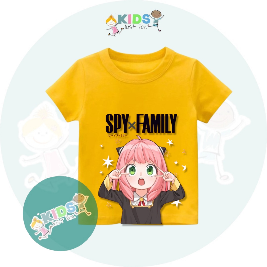 Just for kids - Baju kaos anak anak Gambar kartun ANYA Pose Peace blink blink lucu