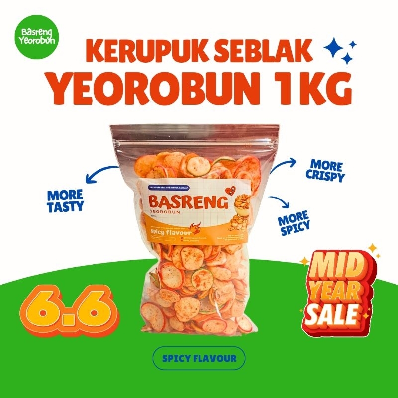 

KERUPUK SEBLAK PEDAS 1 KG (KERUPUK SEBLAK YEOROBUN) KHAS TASIKMALAYA