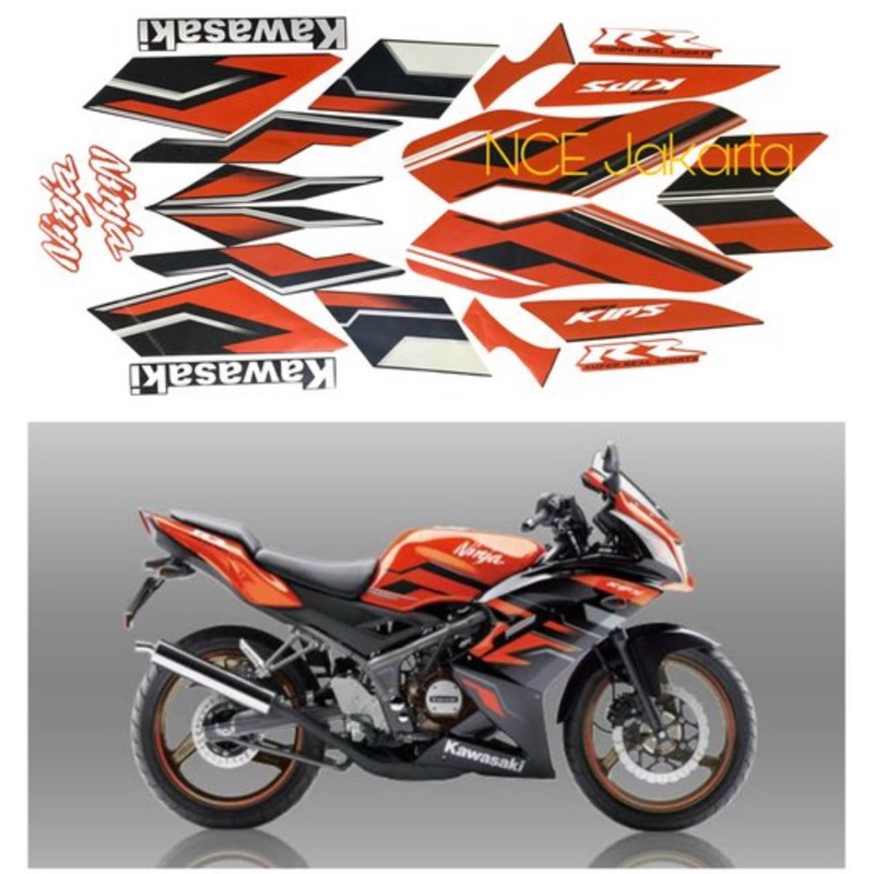 STIKER STRIPING MOTOR NINJA RR 2015 ORANGE
