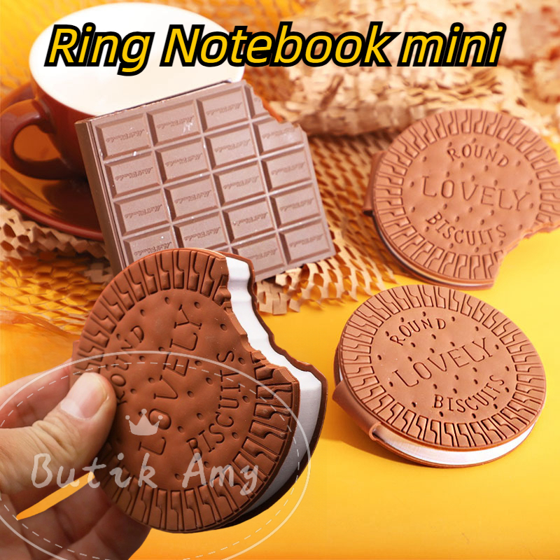 

NoteBook Buku Mini Note Coklat/ Buku catatan kartun/Biskuit Simulasi Lucu Buku Kecil Catatan Kartun Biscuit Dan Notes Ring Notebook mini