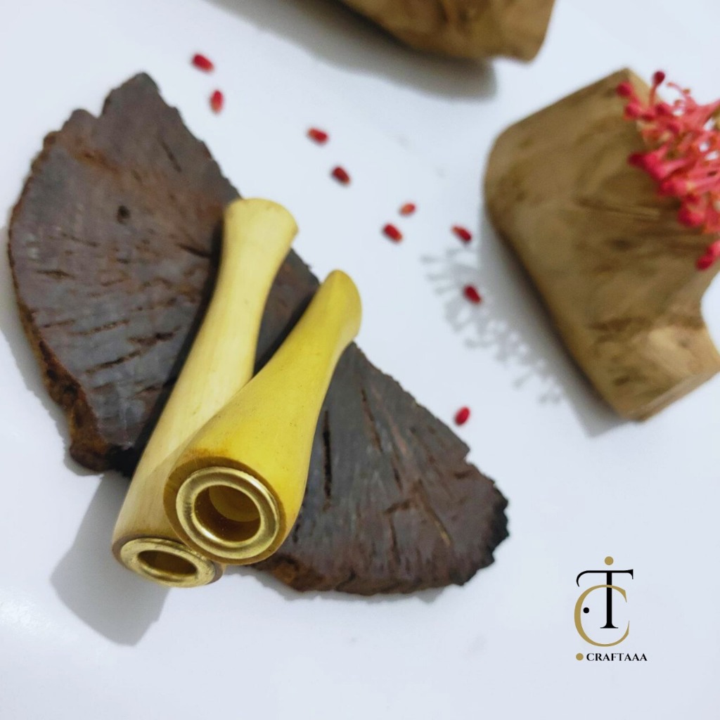 Once Pipa Pipo Cangklong Bahan Kayu Kemuning Gading