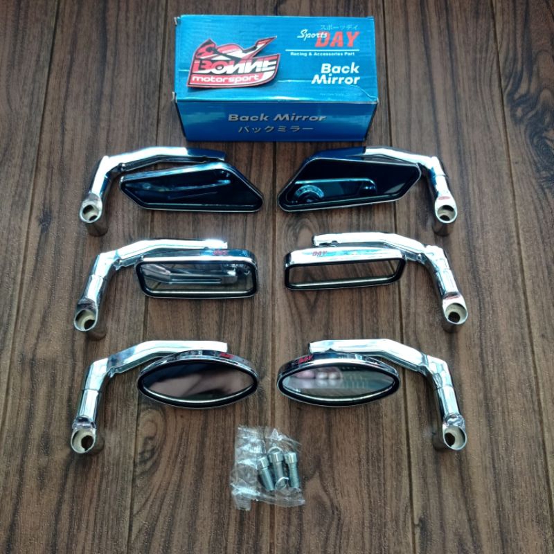 Spion Tanduk Sports Day Model Circuit, Kotak, Oval Crom Baut Universal Honda Yamaha