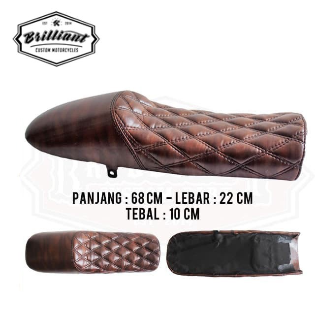 Jok Custom Caferacer - kulit Premium. untuk Kawasaki W175