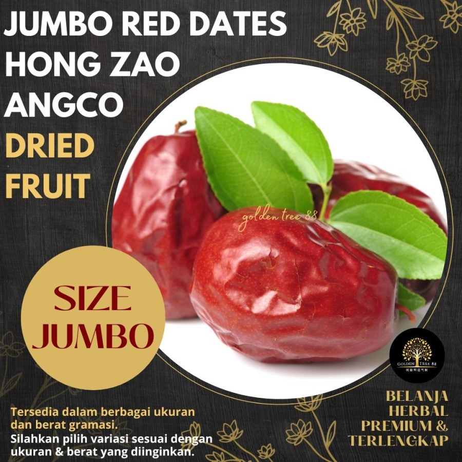 

100gram Premium Angco Size Jumbo Hongzao Red Dates Hong zao Buah Jujube Fresh Original