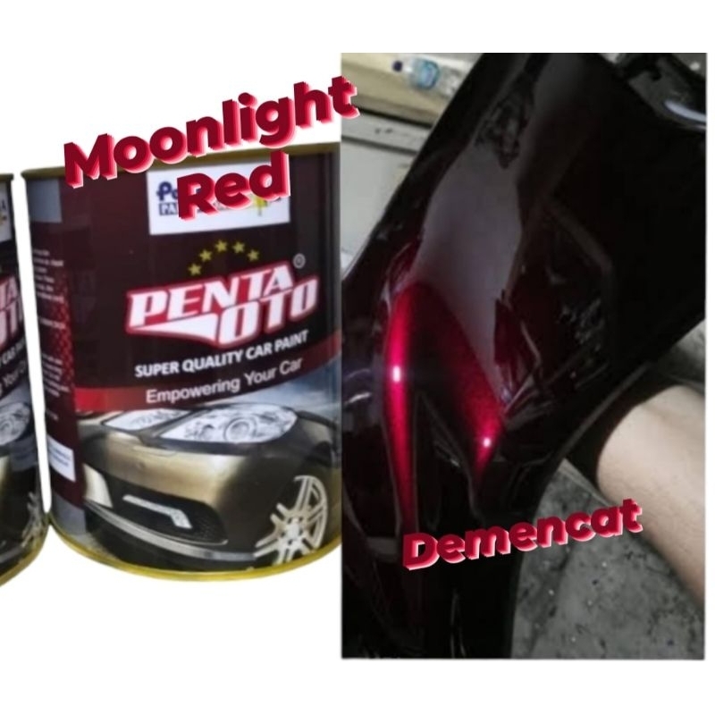 Cat Moonlight red / Cat PU hitam dark red / penta oto Moonlight red