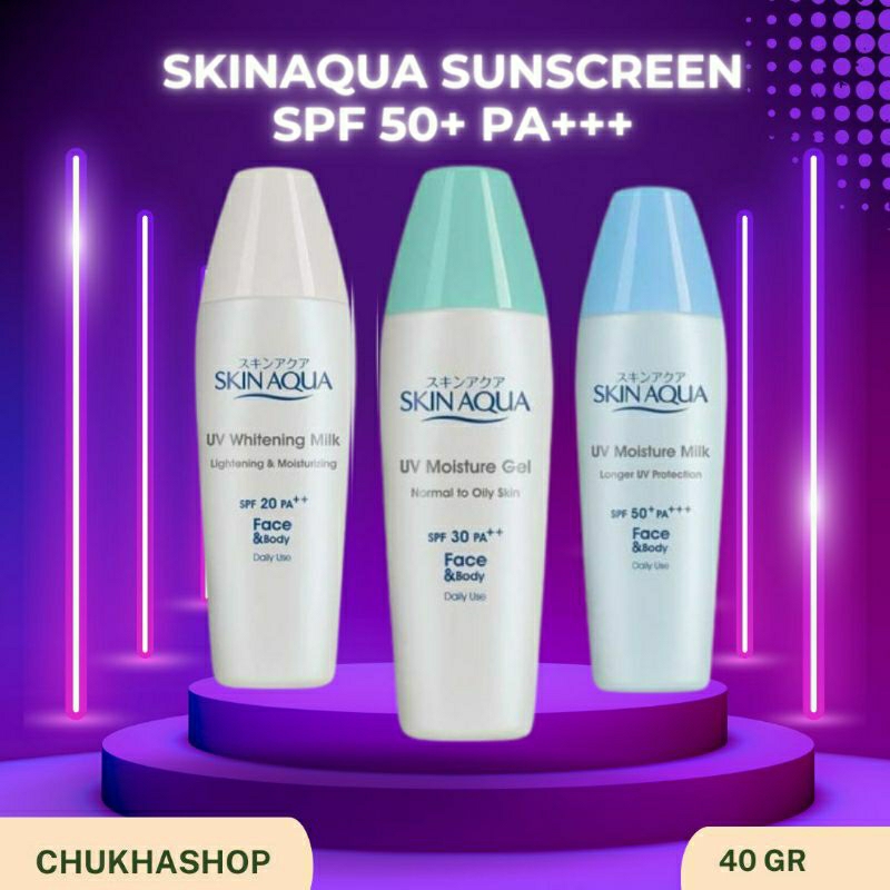 Skin Aqua Skinaqua Sunscreen Pink / Hijau Gel SPF 50 PA +++/ Moisture Milk / Uv whitening SPF 50 PA+