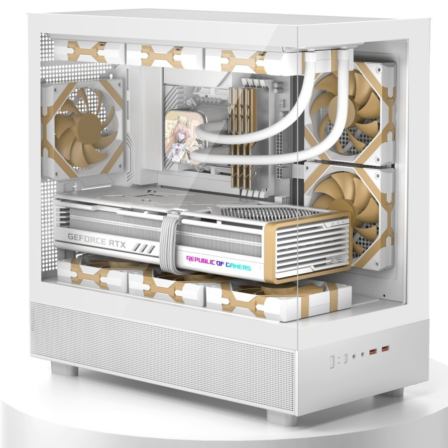 Casing Digital Alliance N30X - ATX Free 3 Fan - Casing DA N30X ATX Gaming Case - Putih