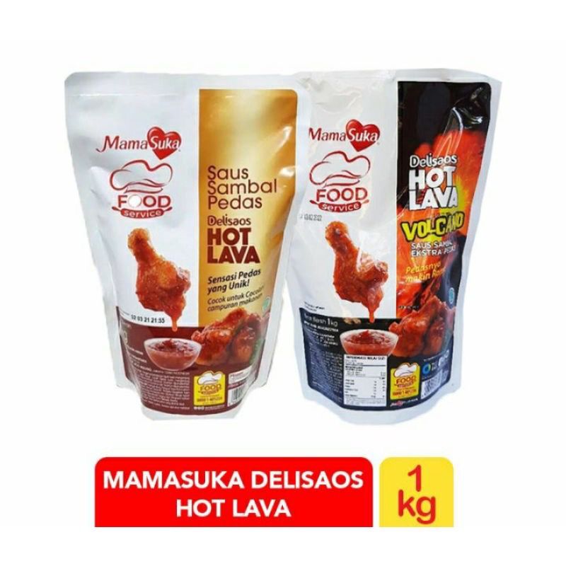 Saus sambal extra pedas MAMA SUKA delisaos hot lava volcano saos 1kg