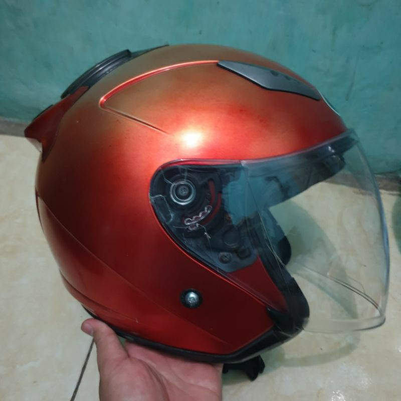 KYT GALAXY MERAH PUDAR BEKAS TERMURAH