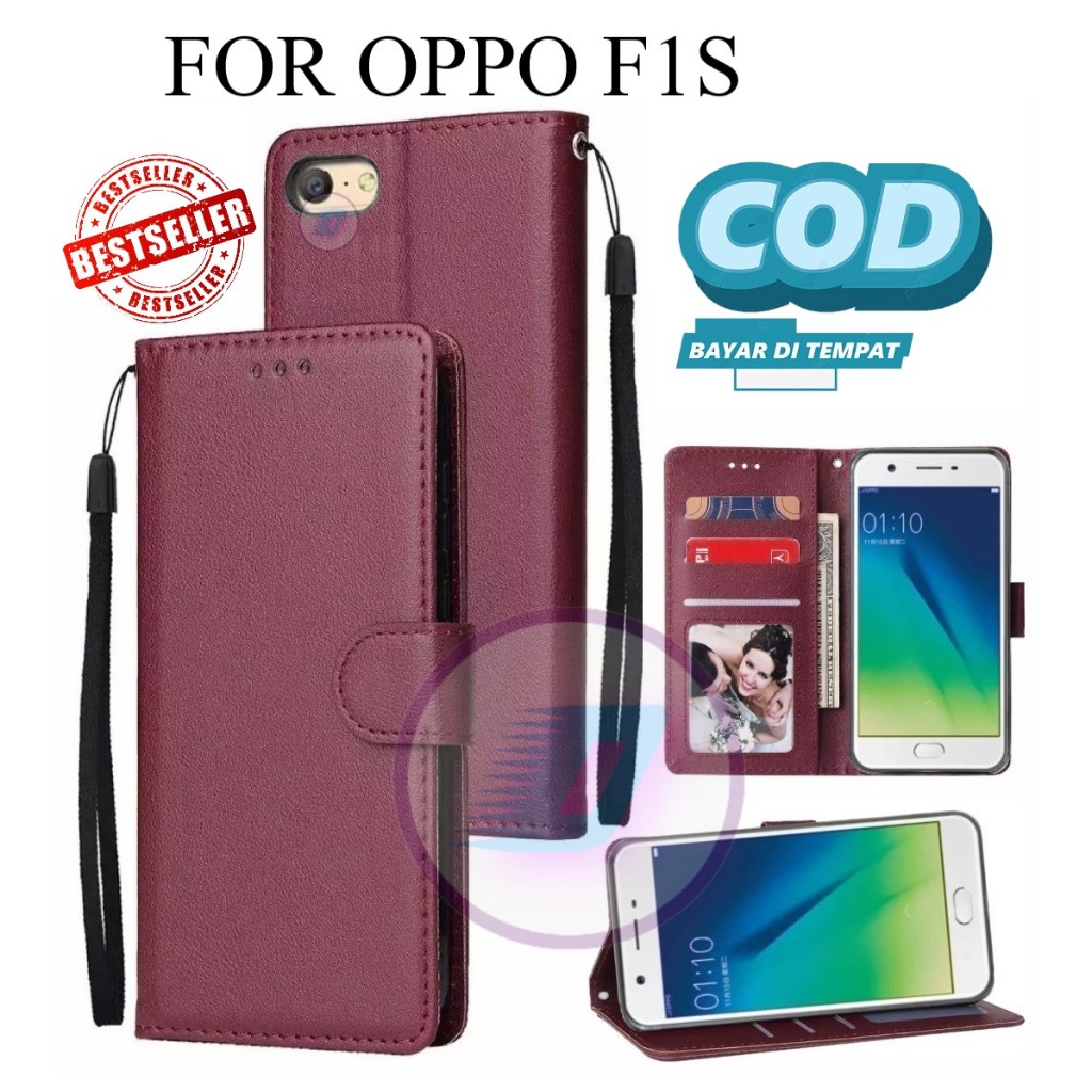 OPPO F1S FLIP LEATHER CASE PREMIUM-FLIP WALLET CASE KULIT/CASING DOMPET HP
