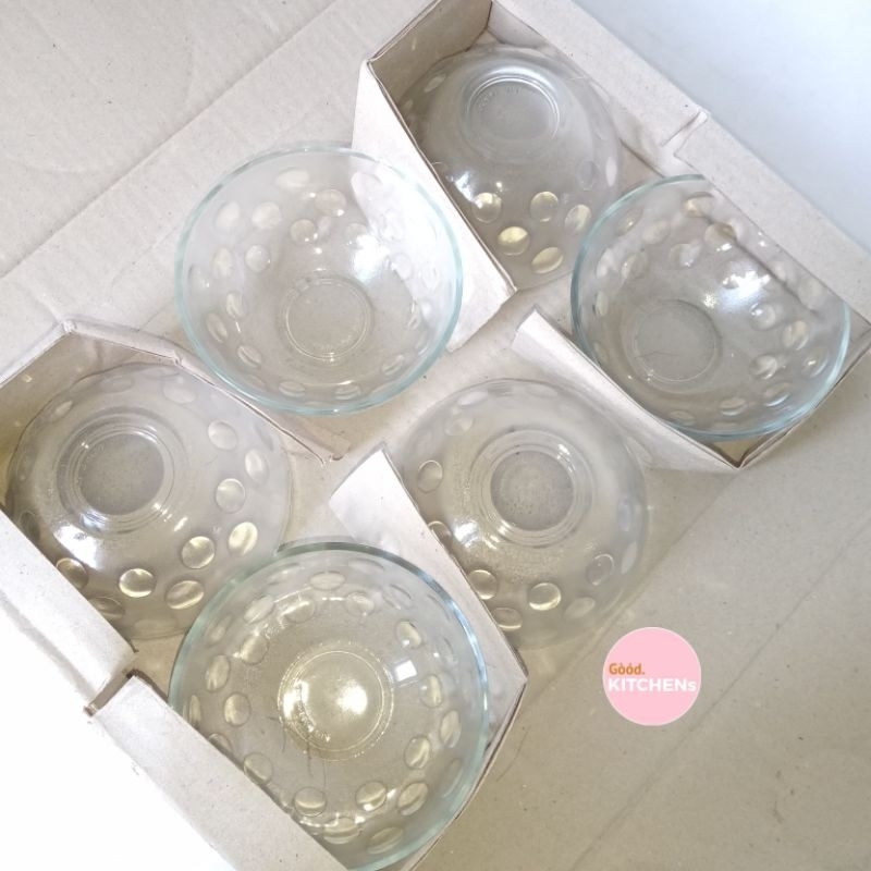 G087 [6 PCS] MANGKUK KACA MANGKOK KOBOKAN CUCI TANGAN MANGKUK SOUVENIR MANGKUK SAMBAL MANGKUK SNACK 