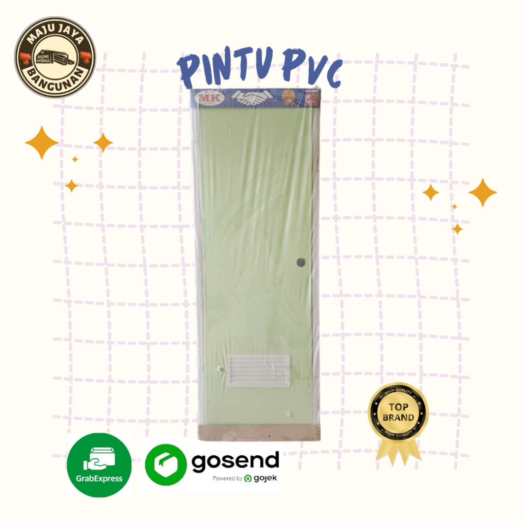 Pintu Kamar Mandi PVC Pintu Plastik PVC Kamar Mandi Polos dengan Banyak Pilihan Warna Pintu Kamar Ma