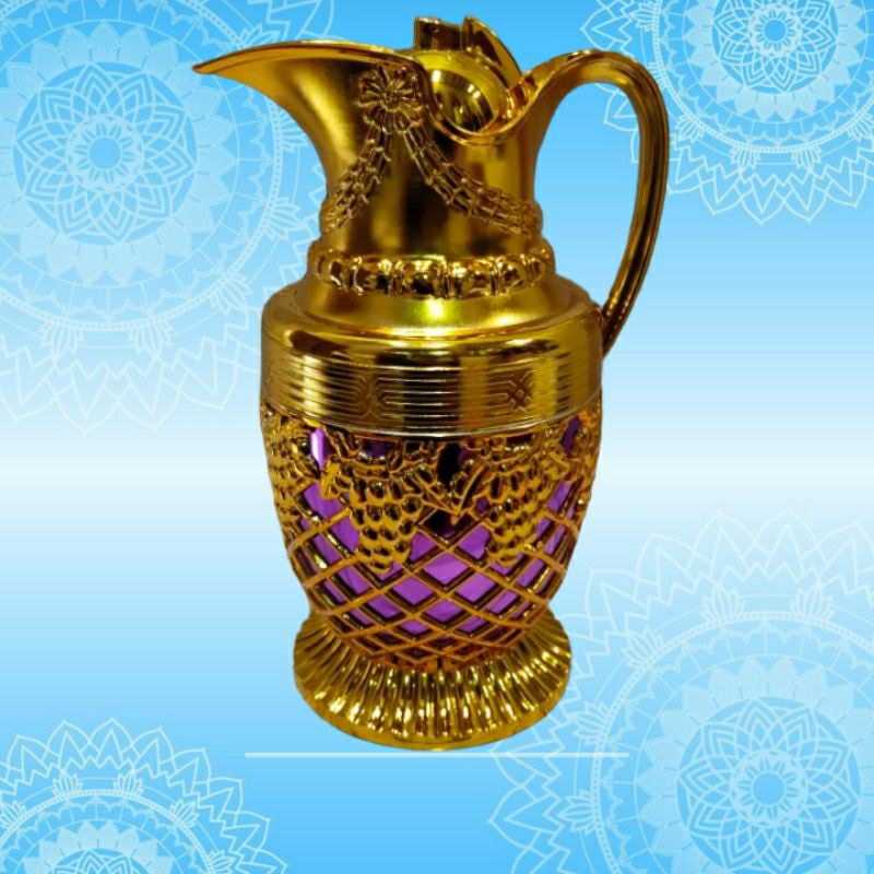 Termos Arab Motif Pohon Kurma Ukuran 1 Liter Warna Emas Gold Bahan Stainless